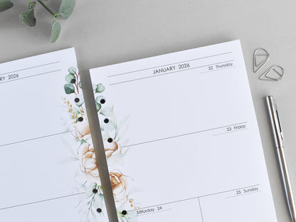 Monthly, Weekly Planner Inserts - Ring Binder Refill Bundle (A5 Size) / A5-04