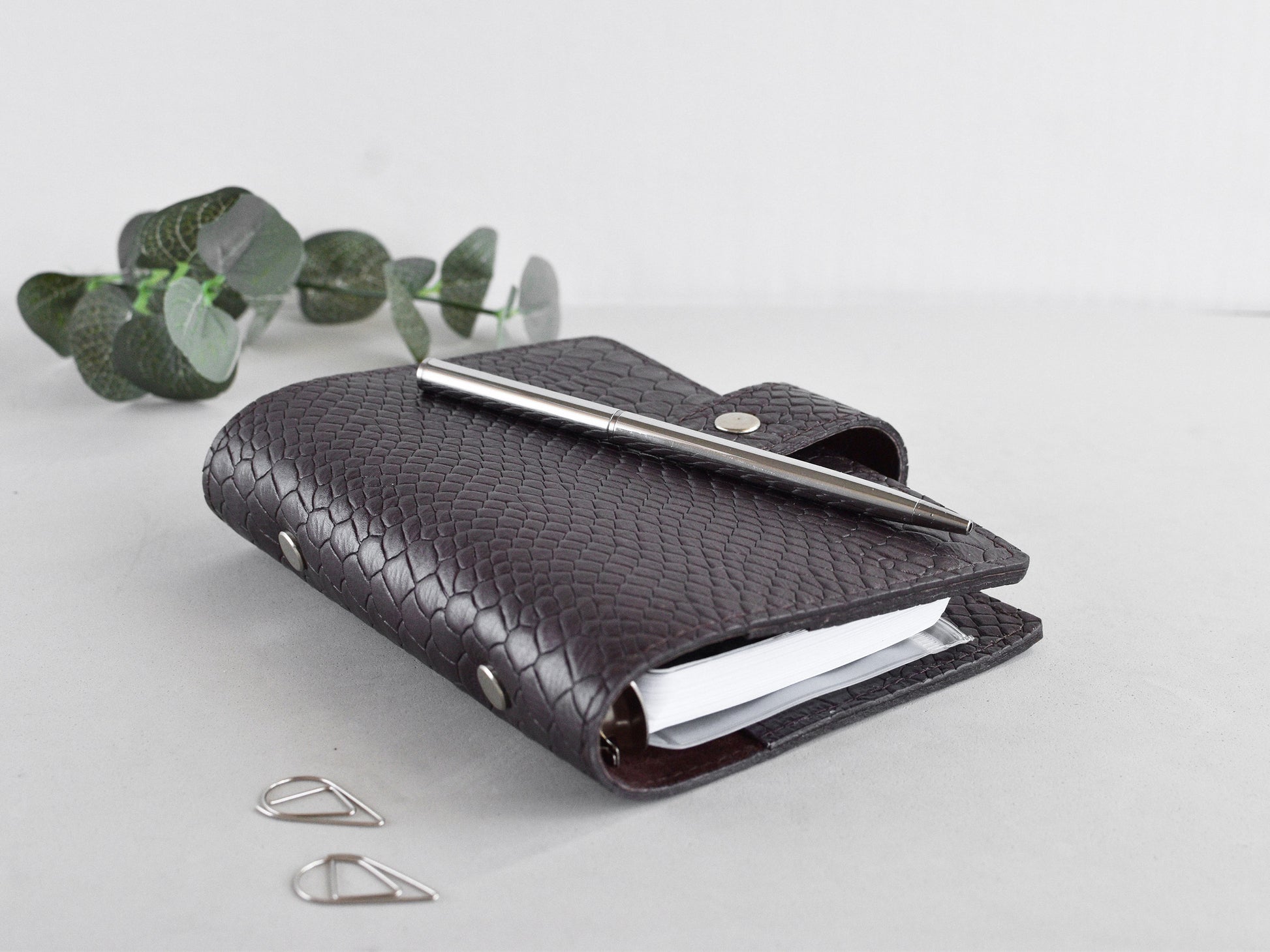 Leather planner pocket size
