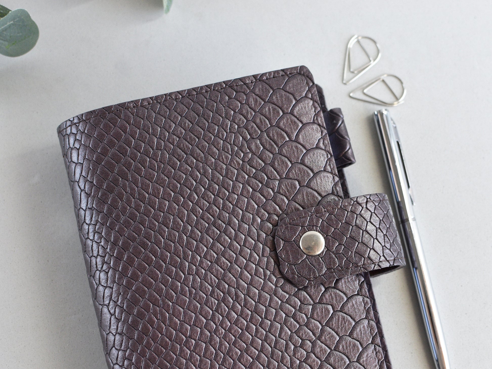 leather ring refillable notebook