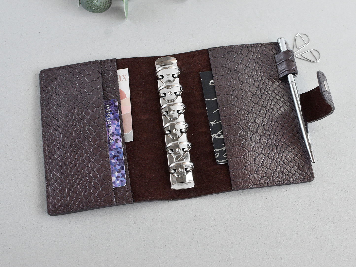 leather cover with binser, Pocket size