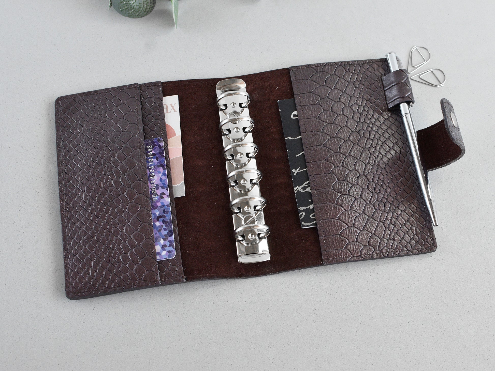 leather cover with binser, Pocket size