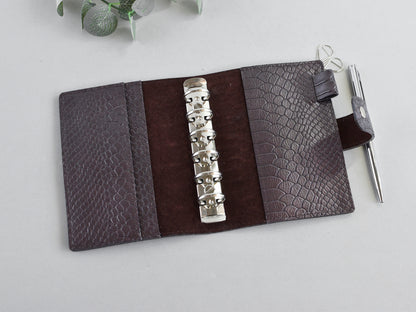 6-ring cover, notebook, planner. Genuine leather