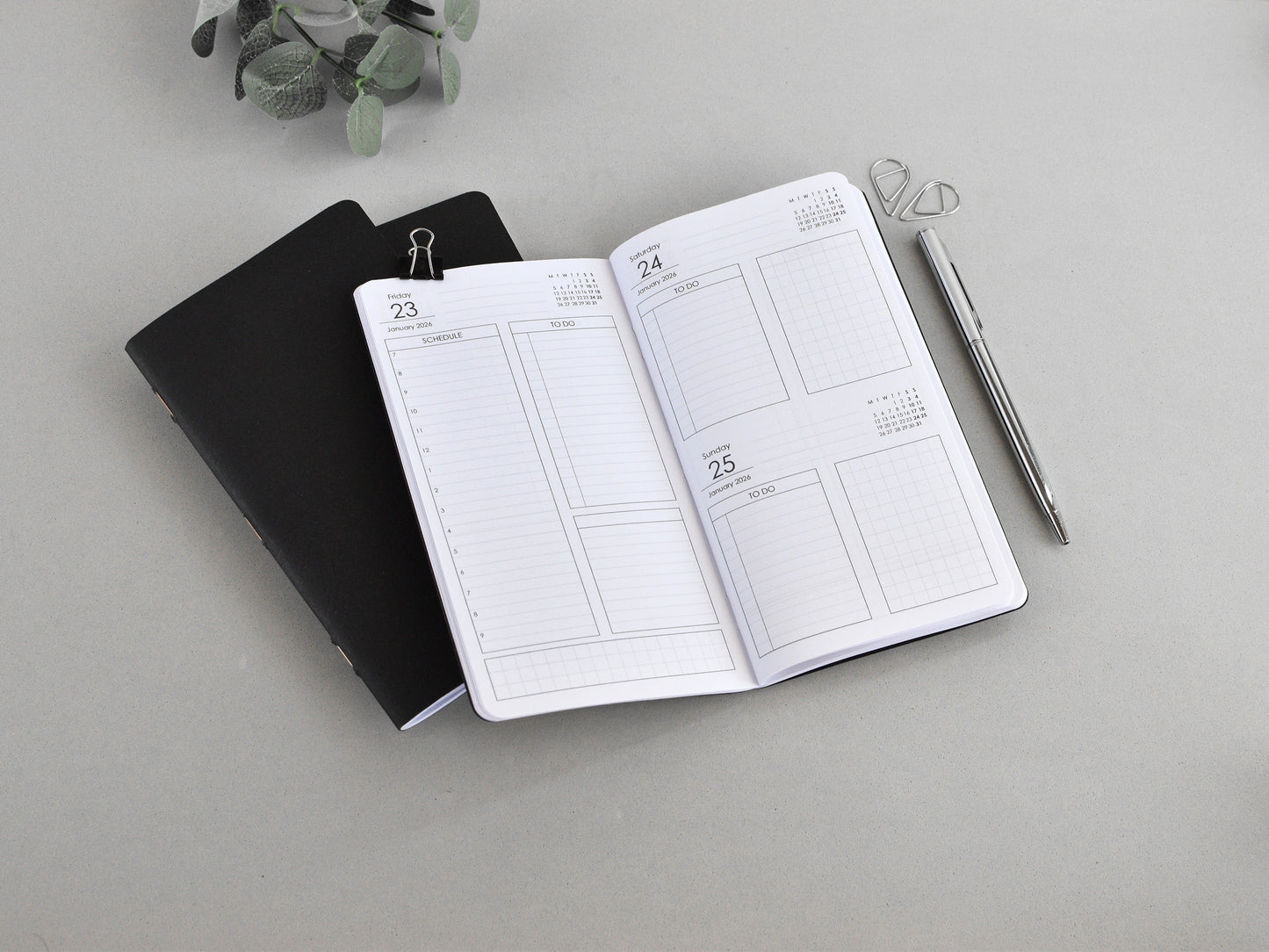 Daily Planner Inserts - Travelers Notebook (Personal Size)