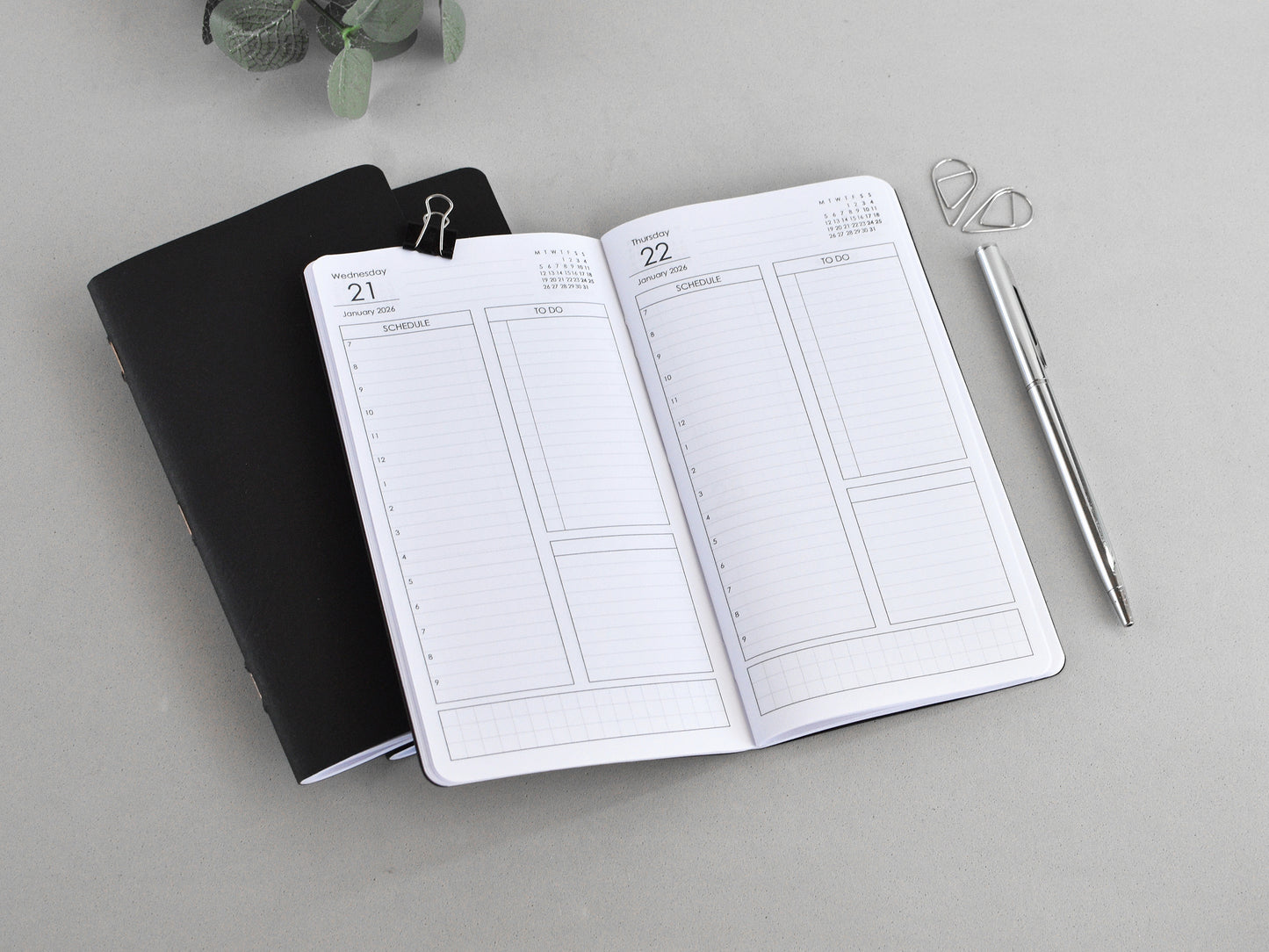 Daily Planner Inserts - Travelers Notebook (Personal Size)