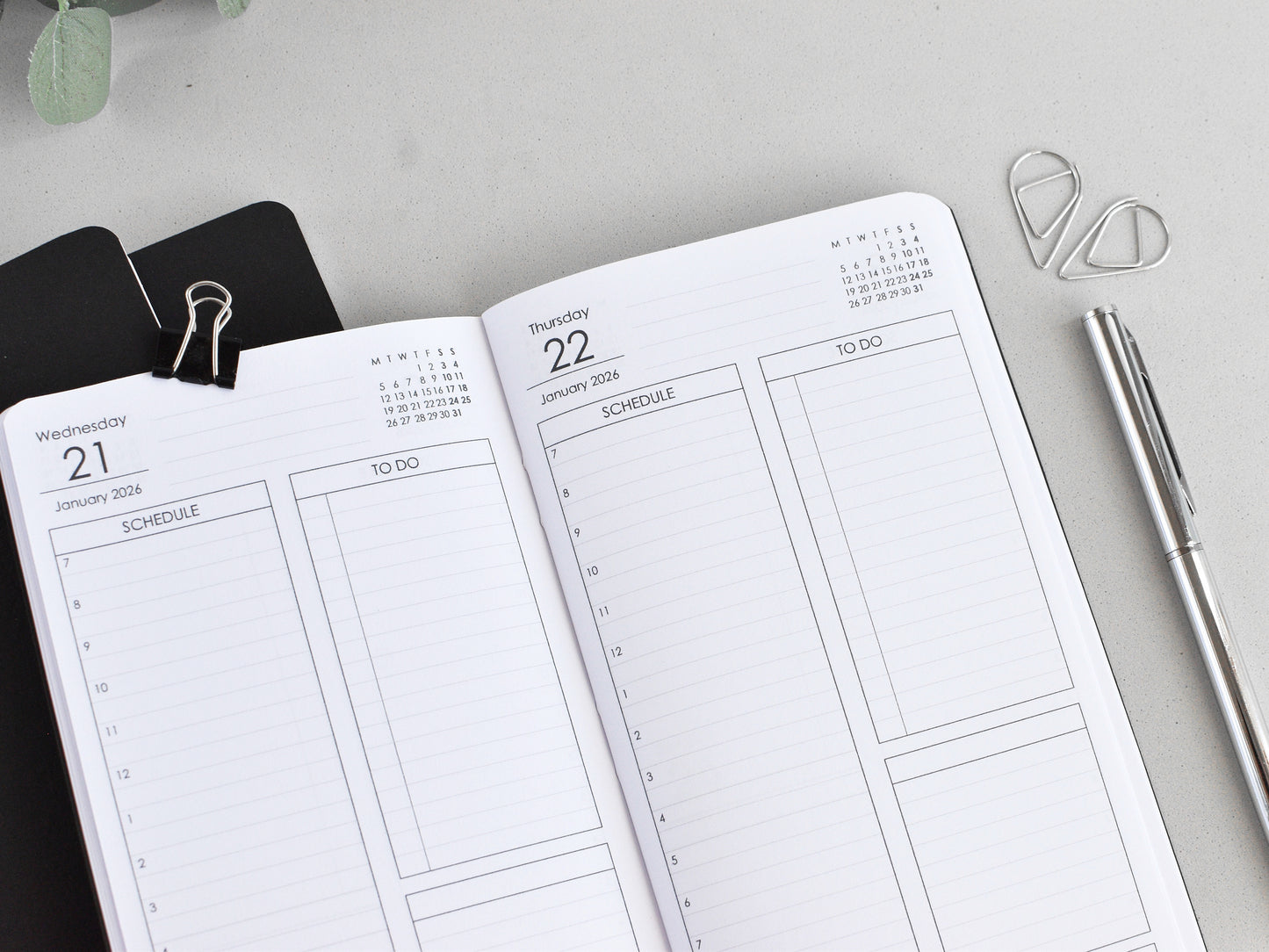 Daily Planner Inserts - Travelers Notebook (Personal Size)