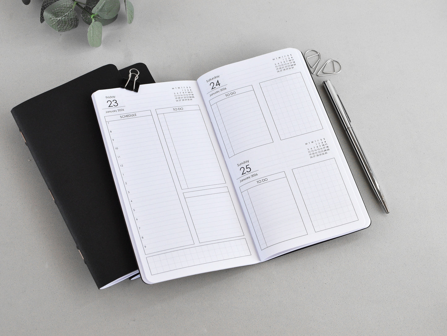 Daily Planner Inserts - Travelers Notebook (Personal Size)