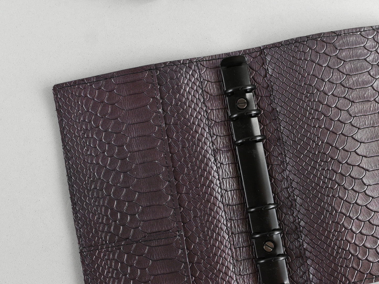 Snake embossed leather notebook