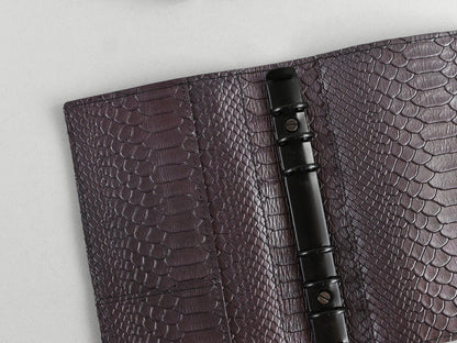 Snake embossed leather notebook