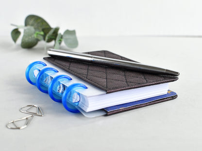Discbound Planner Notebook - Quilted Faux Leather Cover (HP Micro size)