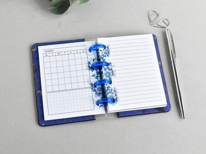Discbound Planner Notebook - Quilted Faux Leather Cover (HP Micro size)