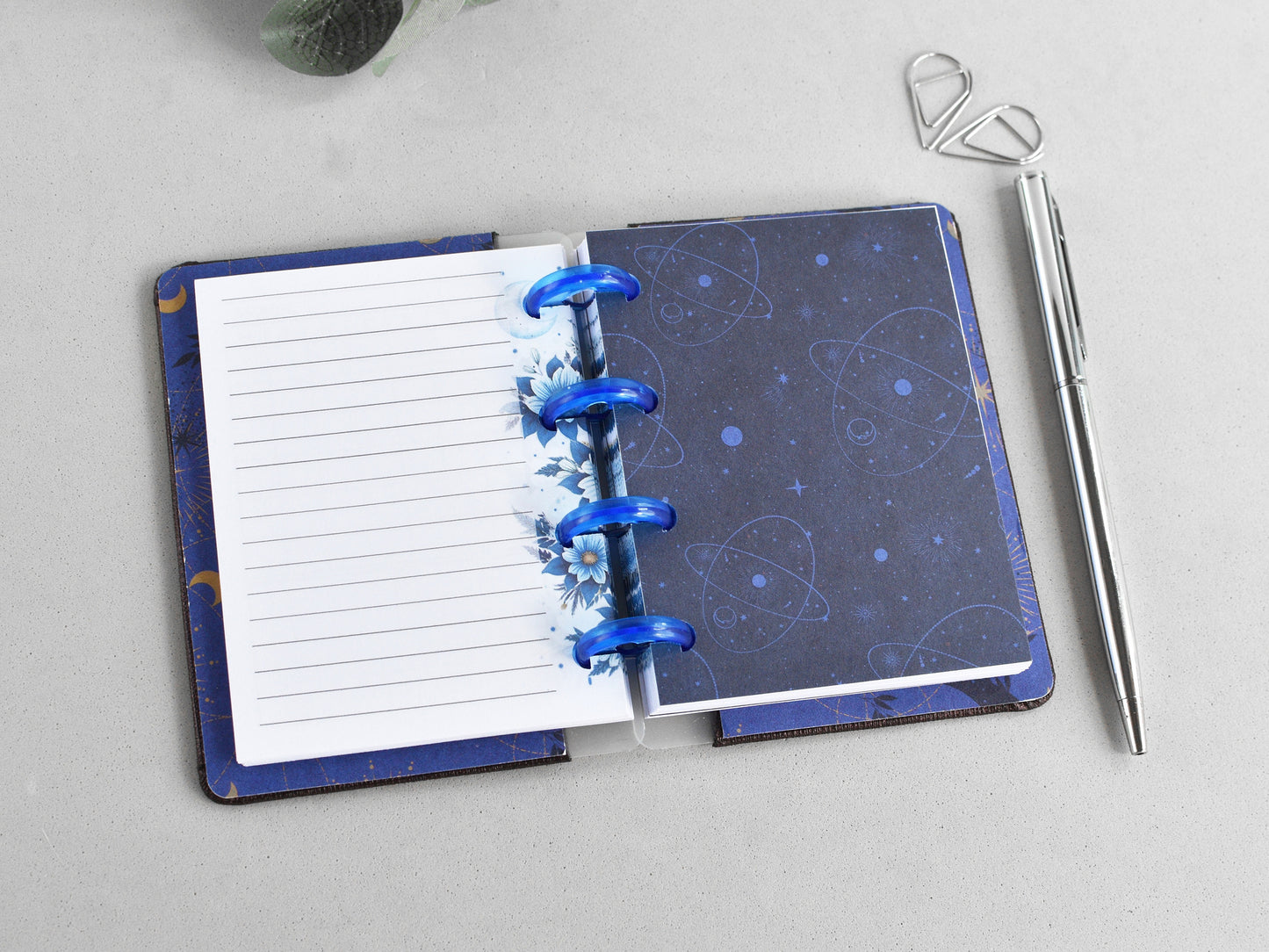Discbound Planner Notebook - Quilted Faux Leather Cover (HP Micro size)