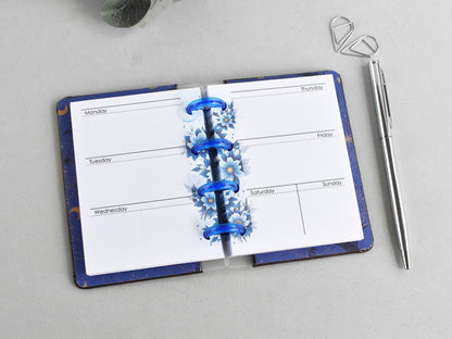 Discbound Planner Notebook - Quilted Faux Leather Cover (HP Micro size)
