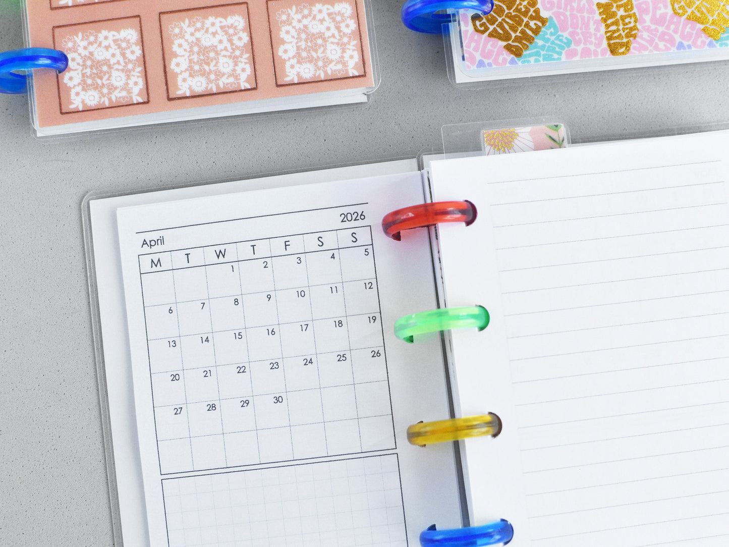 Monthly inserts for happy planner micro