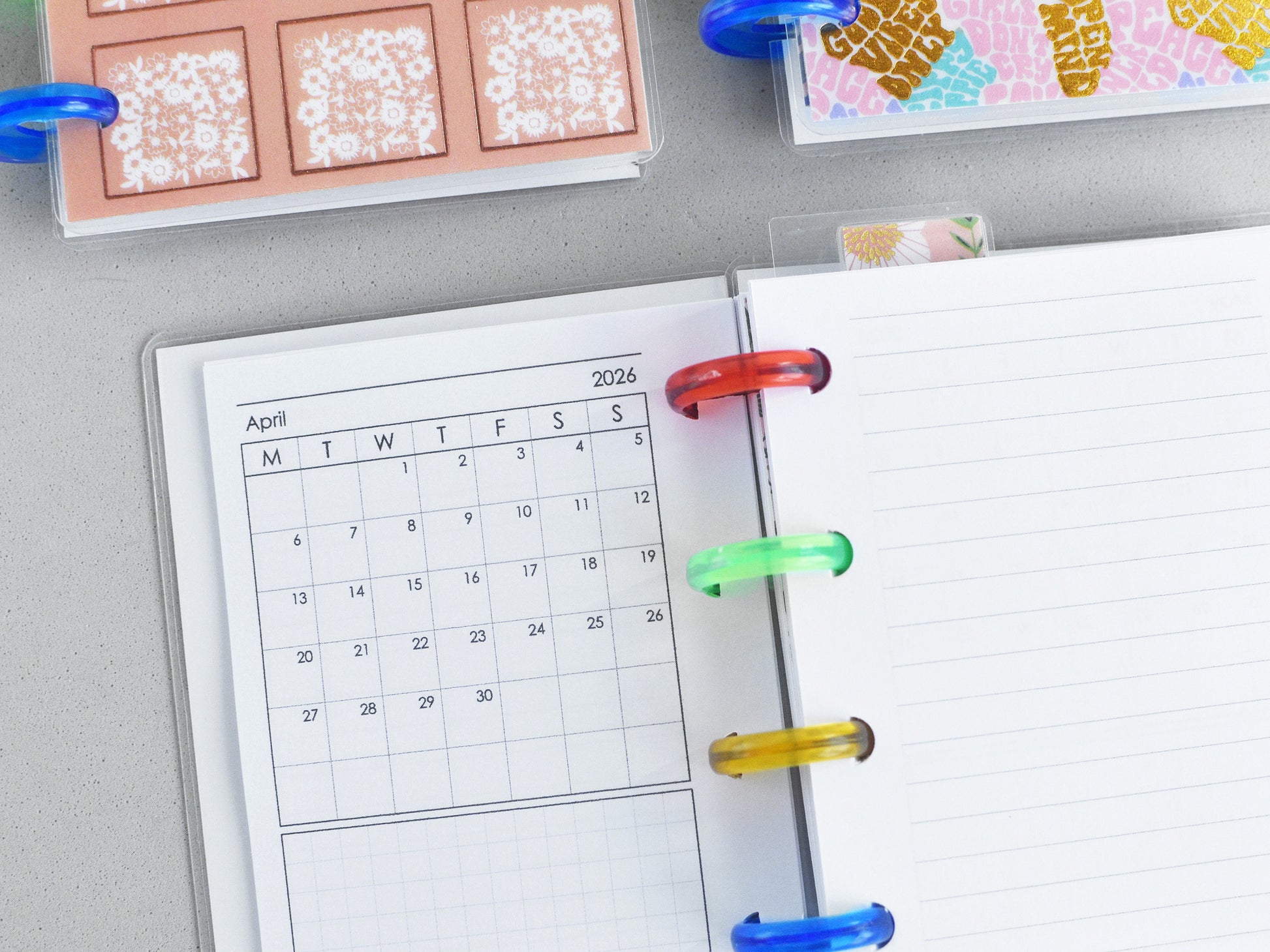 Monthly inserts for happy planner micro