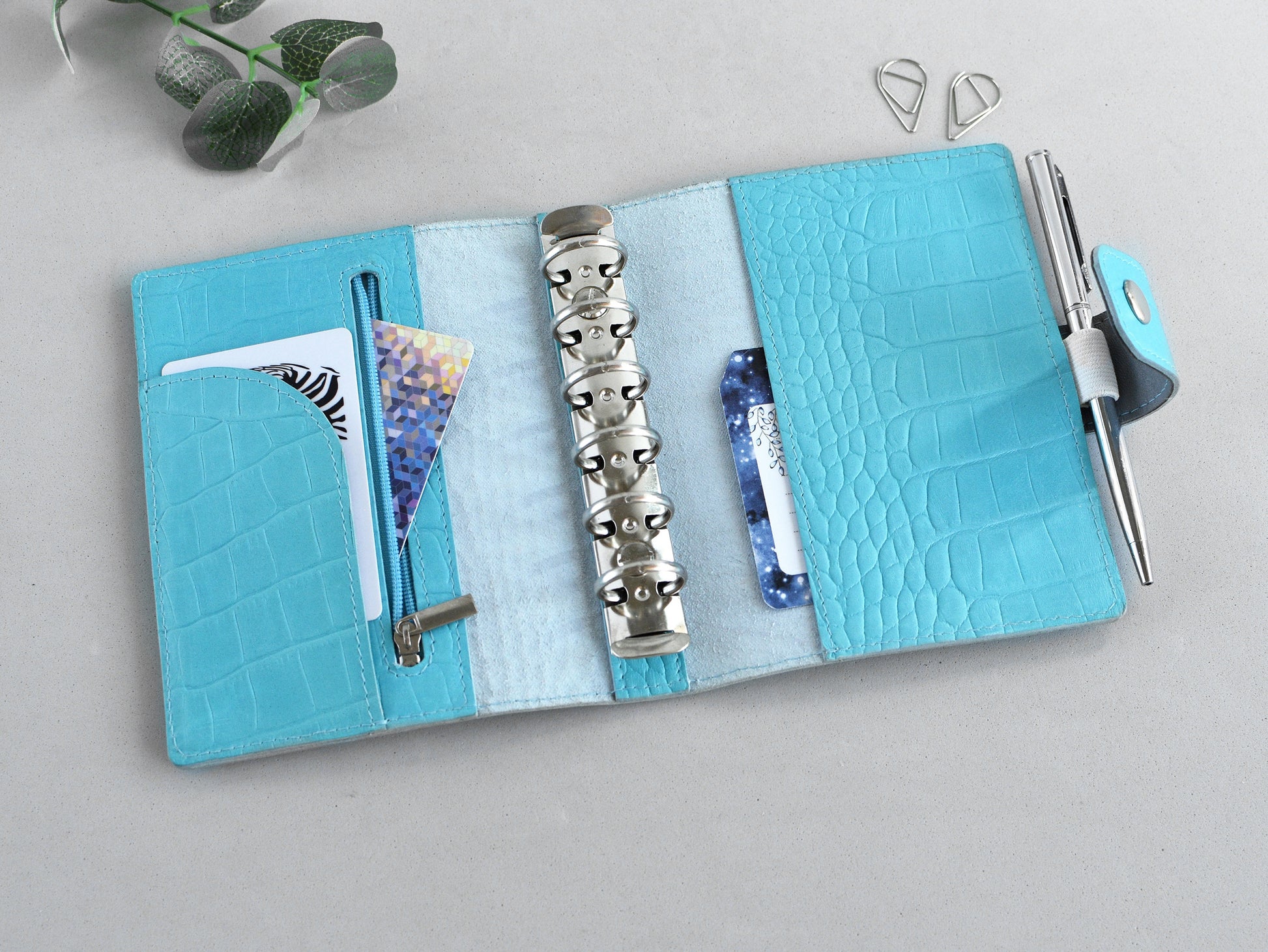 Leather 6-ring planner cover binder