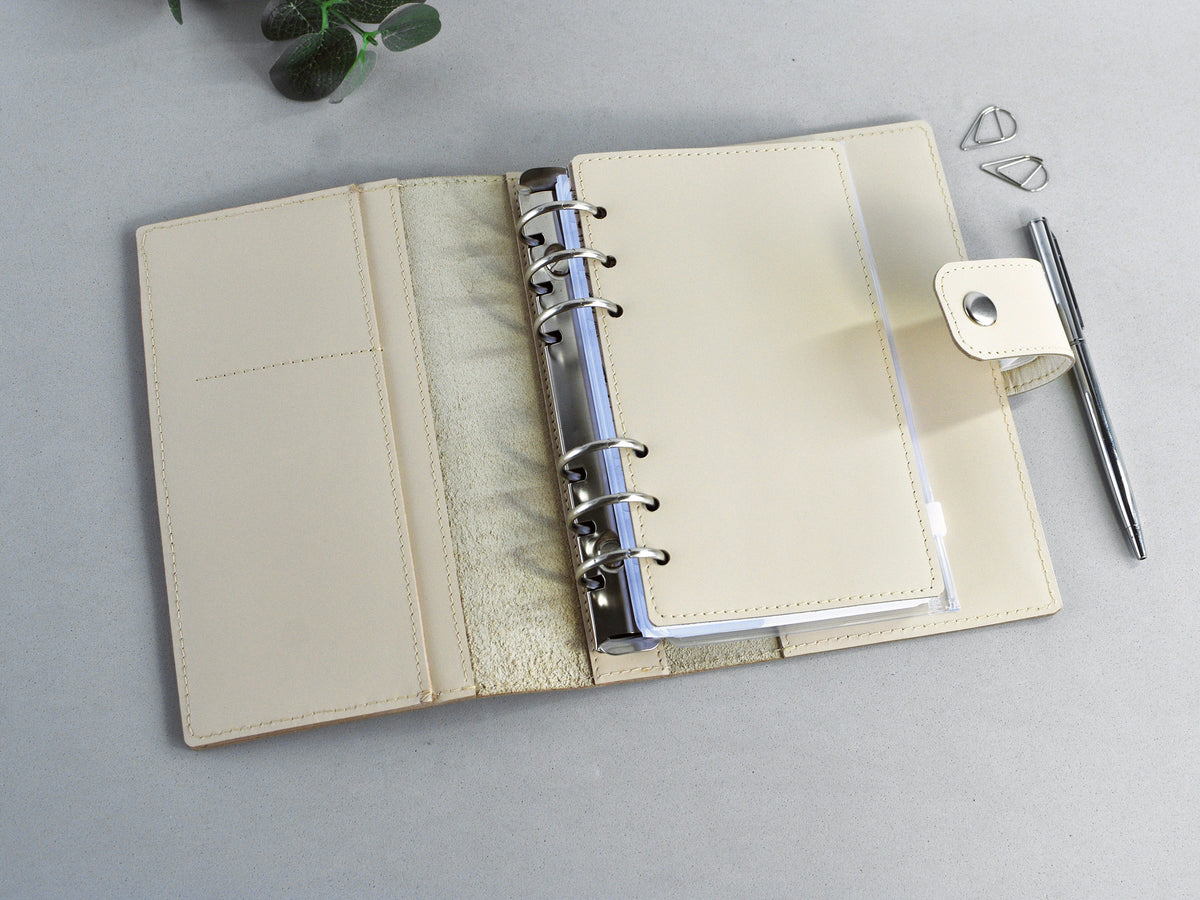 Leather 6-ring Binder Notebook Organizer - 25mm rings (Personal size)