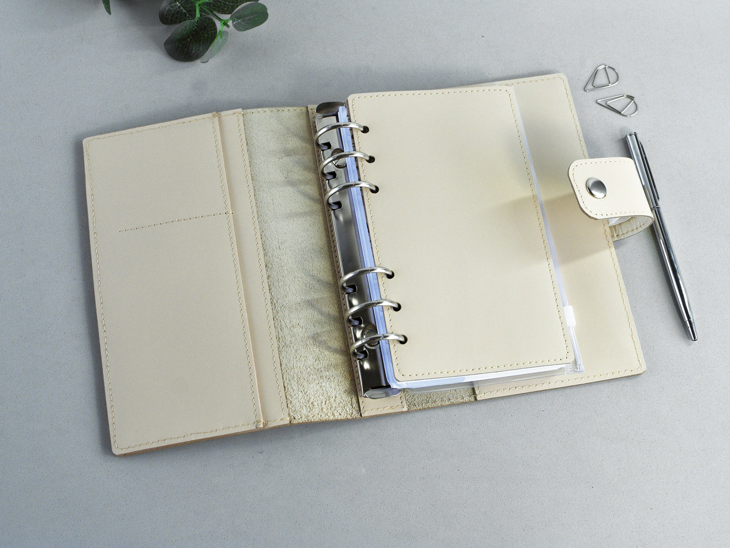 Leather 6-ring Binder Notebook Organizer - 25mm rings (Personal size)