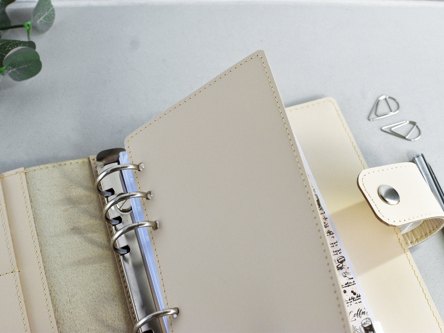 Leather 6-ring Binder Notebook Organizer - 25mm rings (Personal size)
