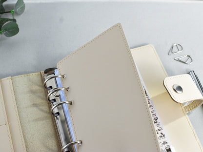 Leather 6-ring Binder Notebook Organizer - 25mm rings (Personal size)