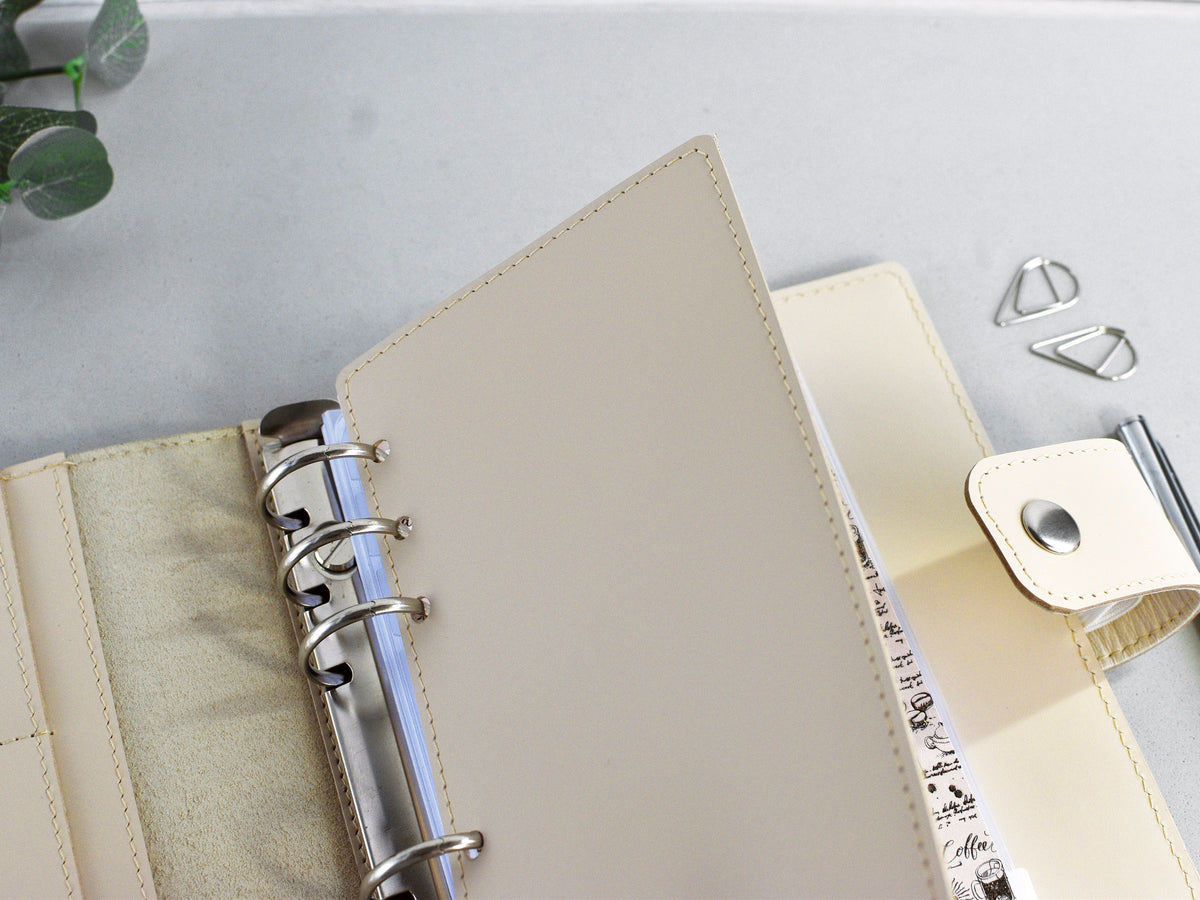 Leather 6-ring Binder Notebook Organizer - 25mm rings (Personal size)