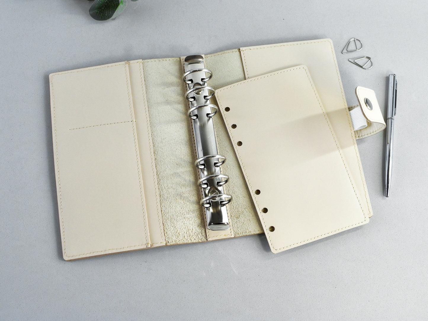 Leather 6-ring Binder Notebook Organizer - 25mm rings (Personal size)