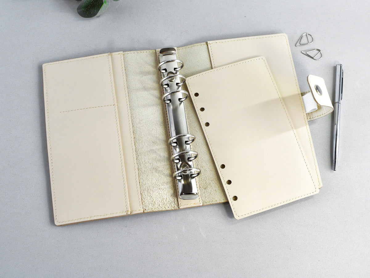 Leather 6-ring Binder Notebook Organizer - 25mm rings (Personal size)