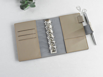 Leather Planner Notebook Cover, Wide Ring organizer (Pocket Size)