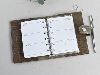 Weekly pages for 6-ring pocket agenda