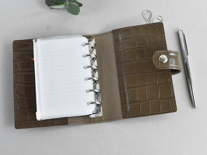 Croc leather ring binder