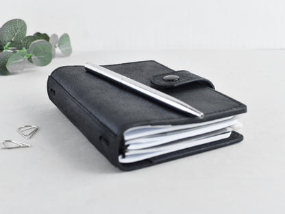 Black leather TN planner weekly & monthly