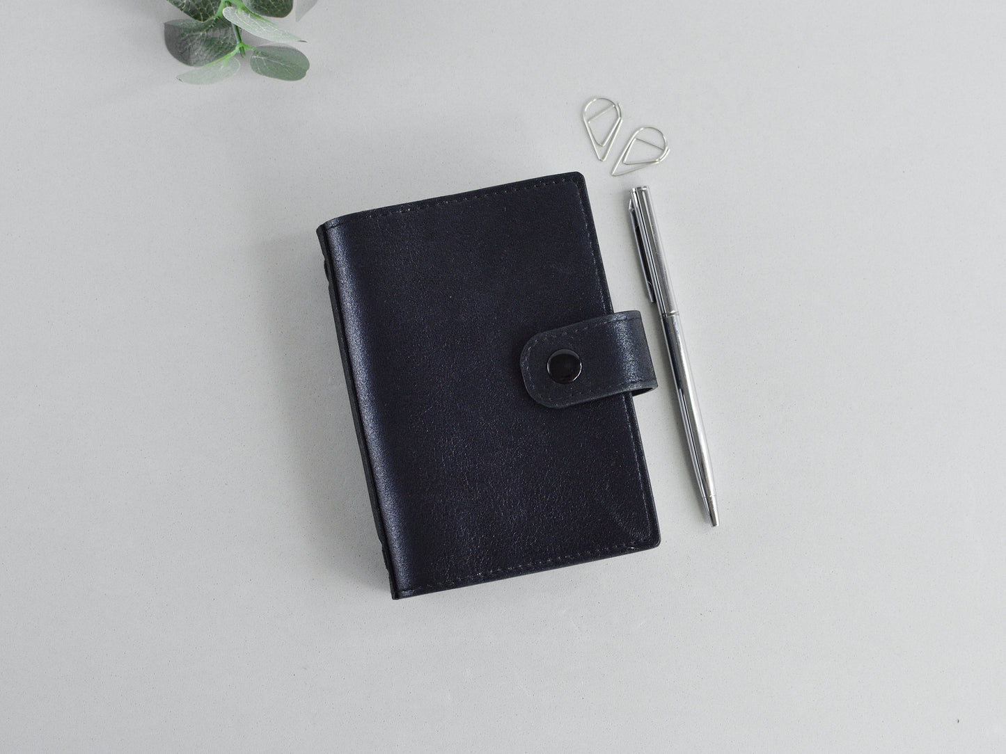 leather Traveler's notebook planner, Passport size? black color