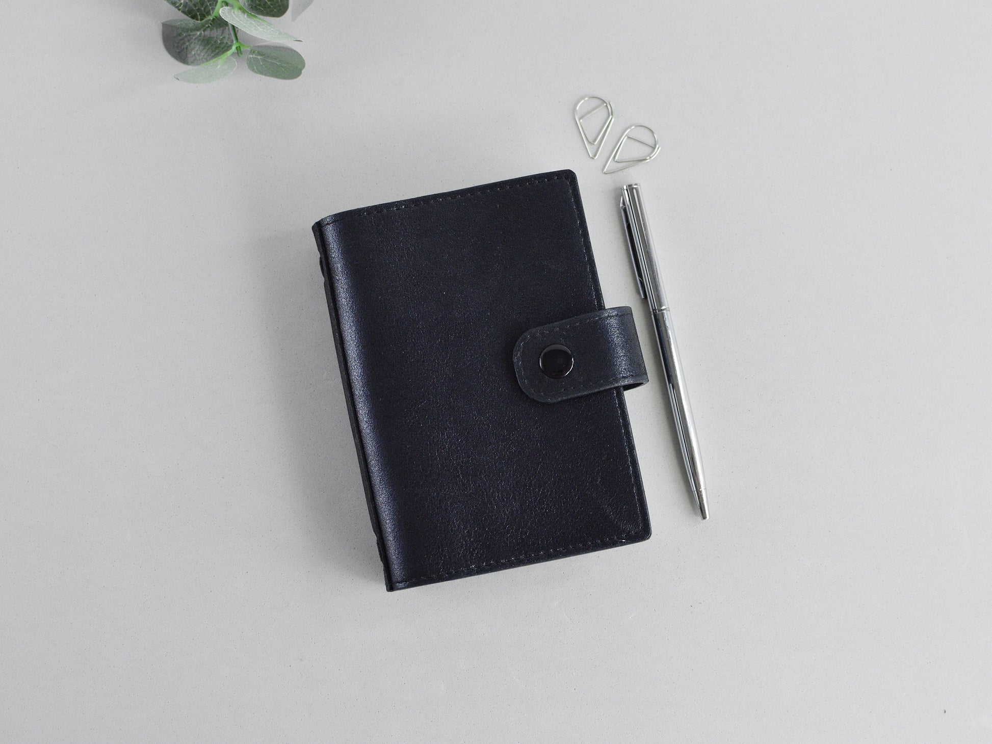 leather Traveler's notebook planner, Passport size? black color