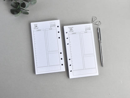 Daily Planner Inserts - Refill for Ring Notebook (Personal size) / P31