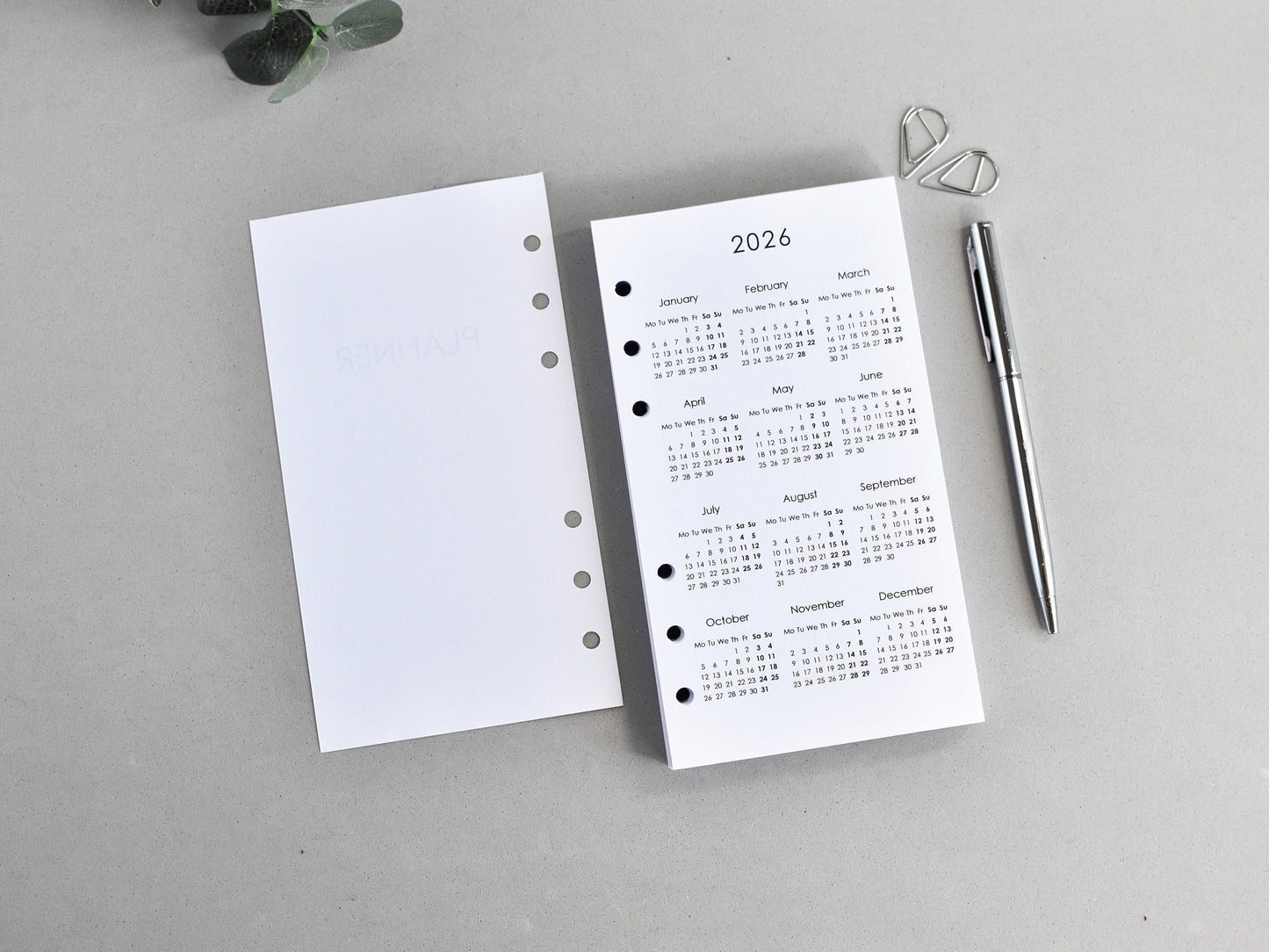 Daily Planner Inserts - Refill for Ring Notebook (Personal size) / P31
