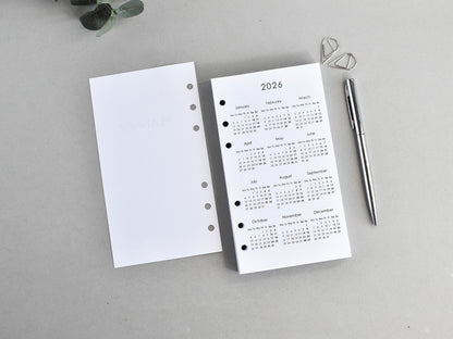Daily Planner Inserts - Refill for Ring Notebook (Personal size) / P31