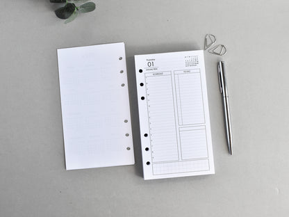 Daily Planner Inserts - Refill for Ring Notebook (Personal size) / P31
