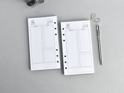 Daily Planner Inserts - Refill for Ring Notebook (Personal size) / P31