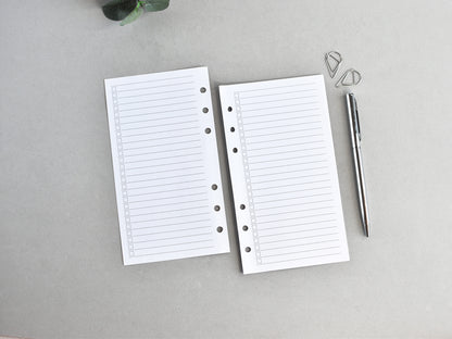 Dotted, Lined, To Do List Inserts - Ring Binder Refill (Personal Size)