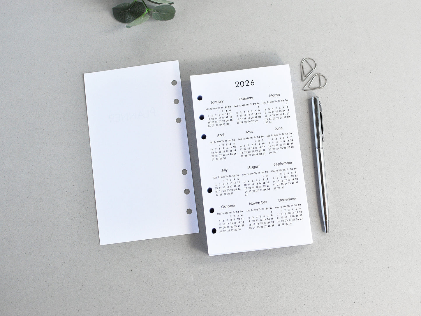Daily Planner Inserts - Ring Binder Refill (Personal Size) / P-32