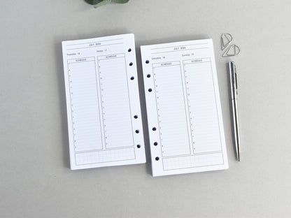 Daily Planner Inserts - Ring Binder Refill (Personal Size) / P-32