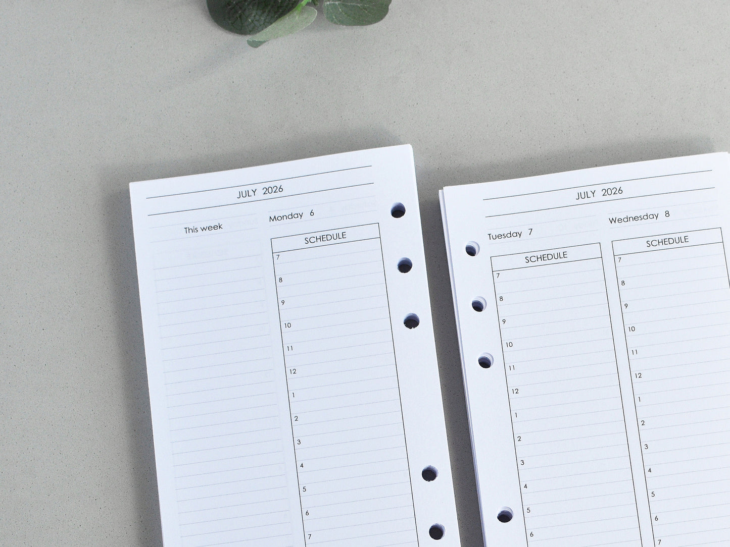 Daily Planner Inserts - Ring Binder Refill (Personal Size) / P-32