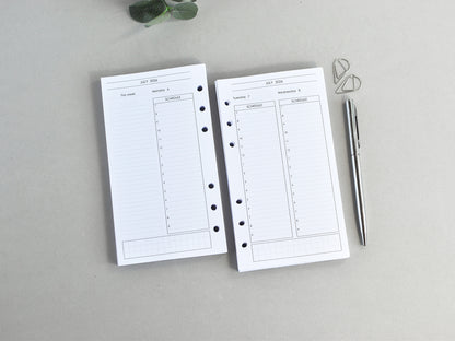 Daily Planner Inserts - Ring Binder Refill (Personal Size) / P-32