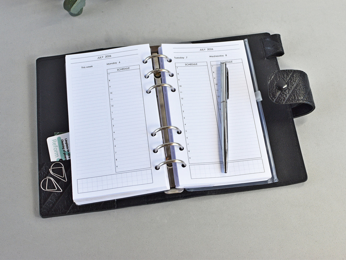 Daily Planner Inserts - Ring Binder Refill (Personal Size) / P-32