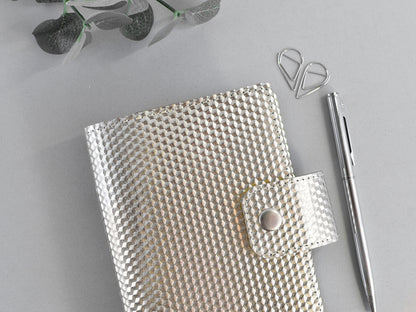 Silver leather planner