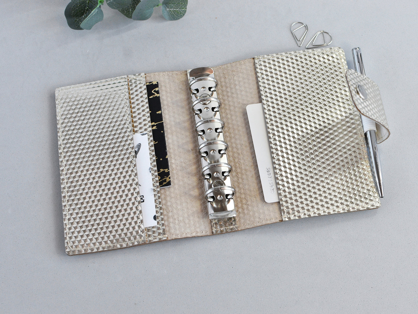 Pocket planner cover with 6 rings
