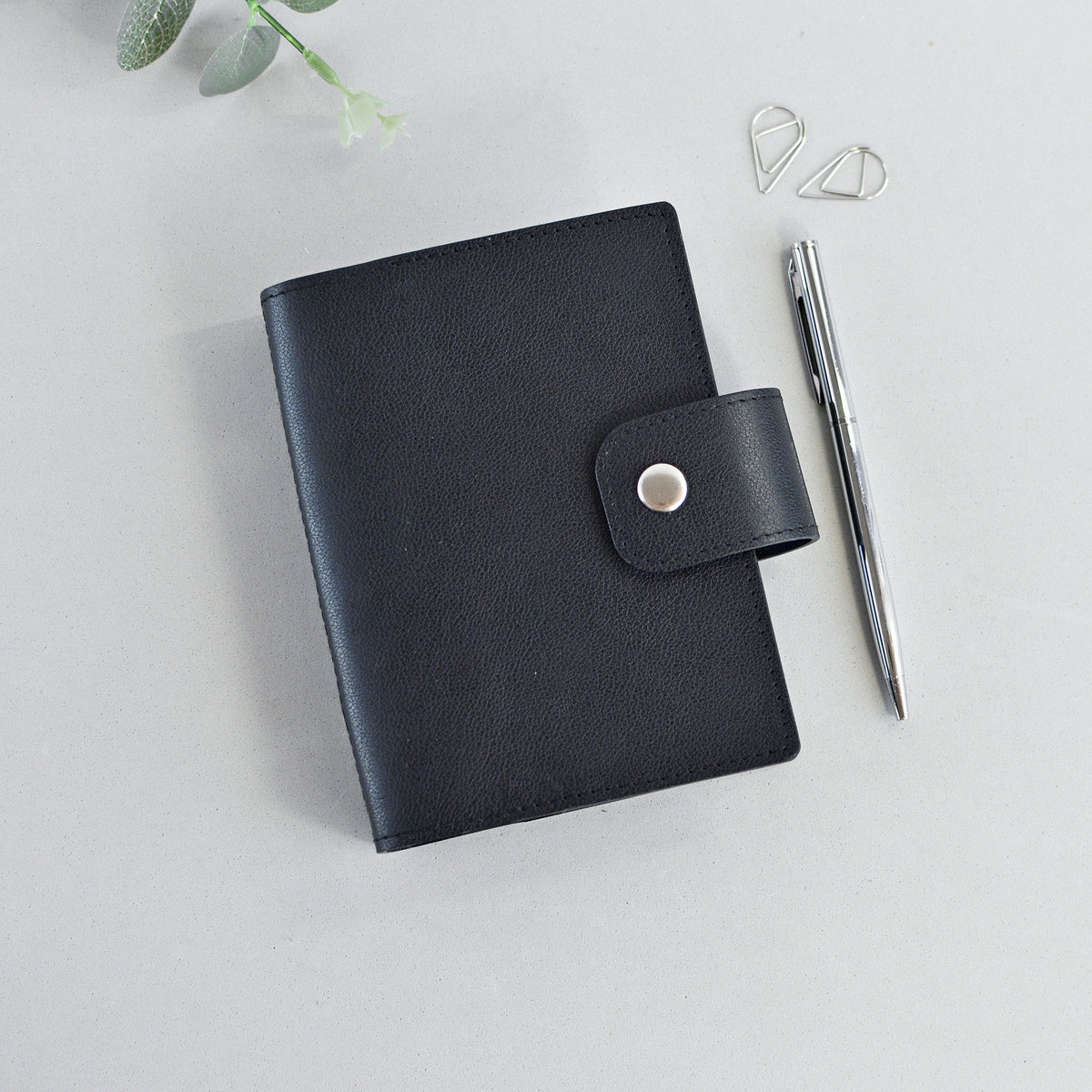 Leather Planner Notebook Cover, 6-Ring organizer (Pocket Size)