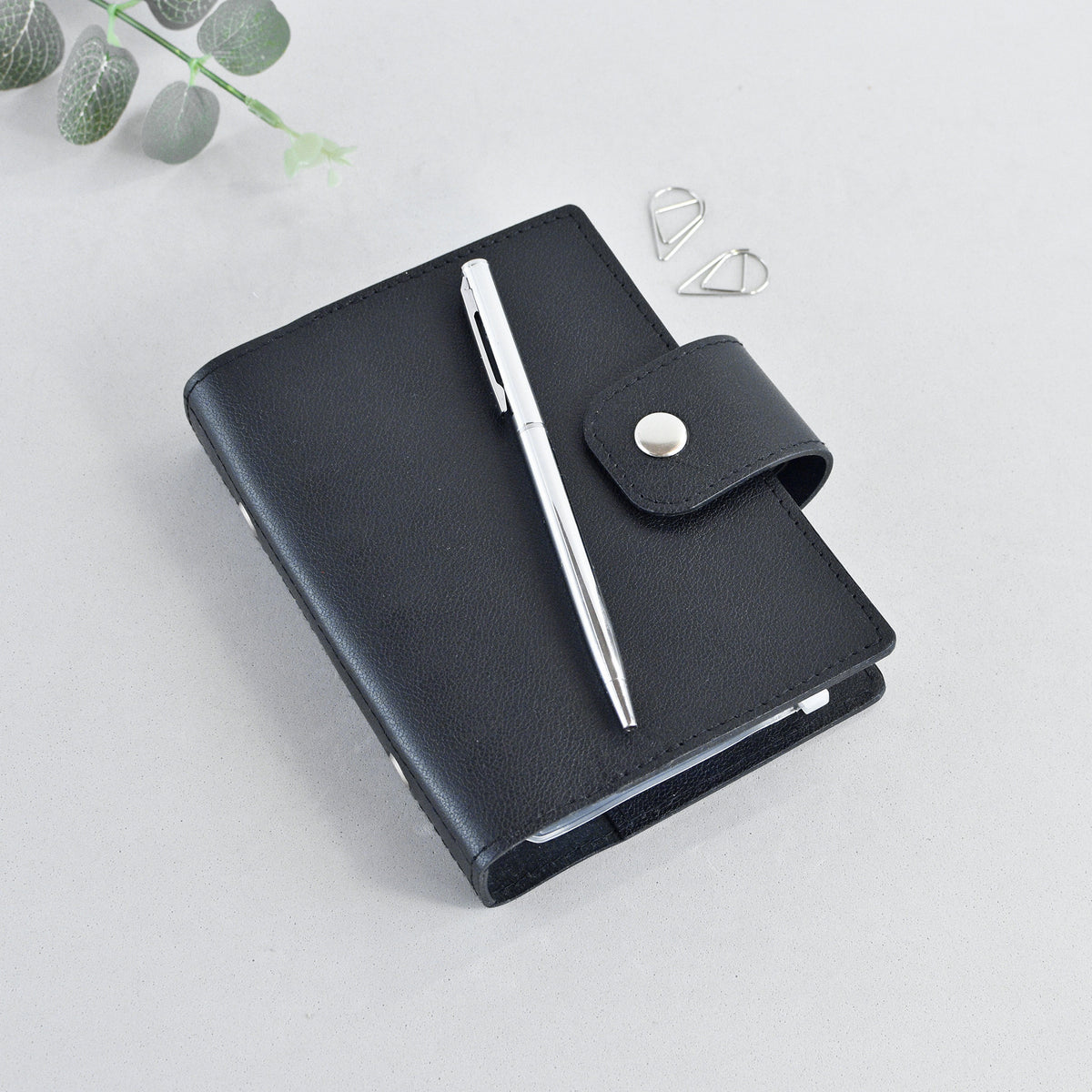 Leather Planner Notebook Cover, 6-Ring organizer (Pocket Size)