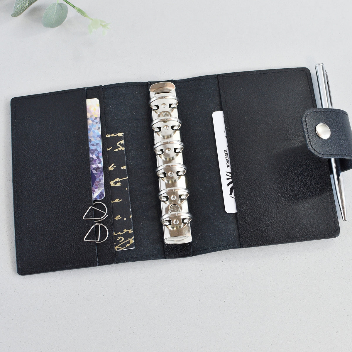 Leather Planner Notebook Cover, 6-Ring organizer (Pocket Size)