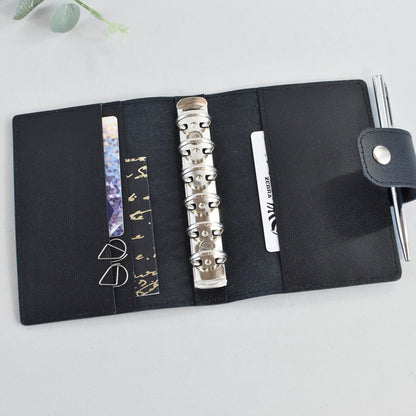 Leather Planner Notebook Cover, 6-Ring organizer (Pocket Size)