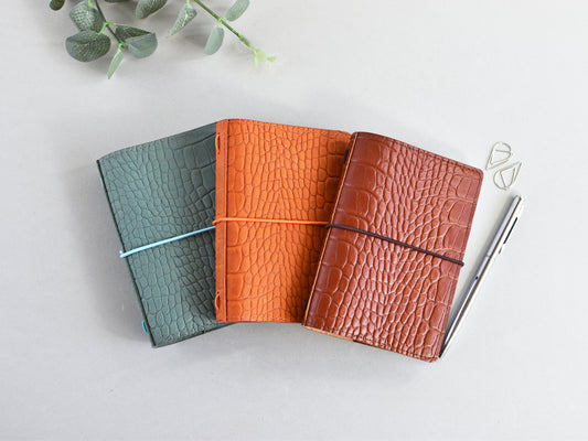 Traveller's notebooks: Green, orange, brown genuine leather